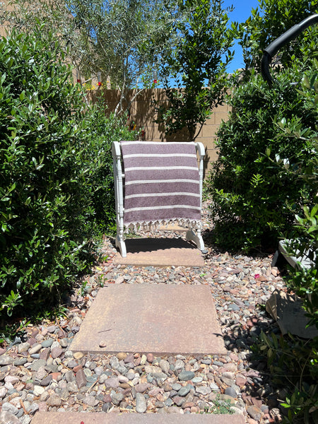 Red Tweed Style Turkish Blanket-Backyard-2