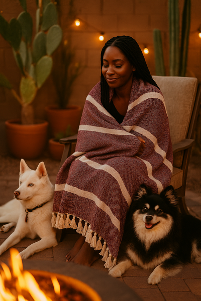 Red Tweed Style Turkish Blanket-Lifestyle-Dogs-Blackwoman