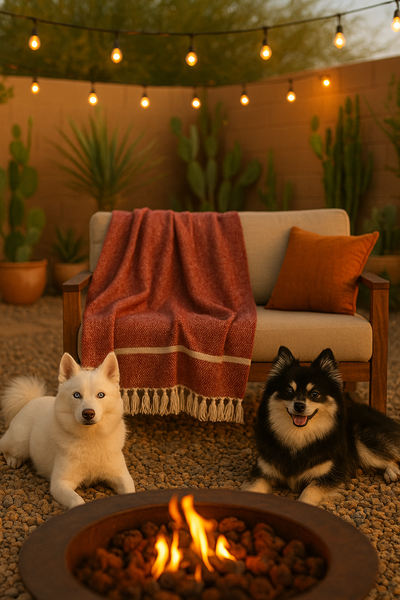 Red Tweed Style Turkish Blanket-Lifestyle-Dogs-Blackwoman-No-Person