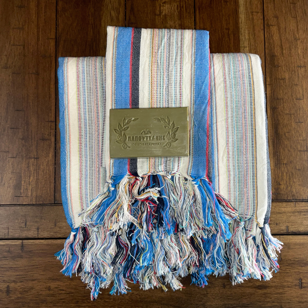 The Baba: Handwoven Luxury Turkish Towel by Aegean Handmade - Your Versatile Travel Companion